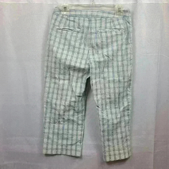 Lizgolf Audra Plaid Pattern Blue and White Capris Women's Size 6 - Picture 2 of 3